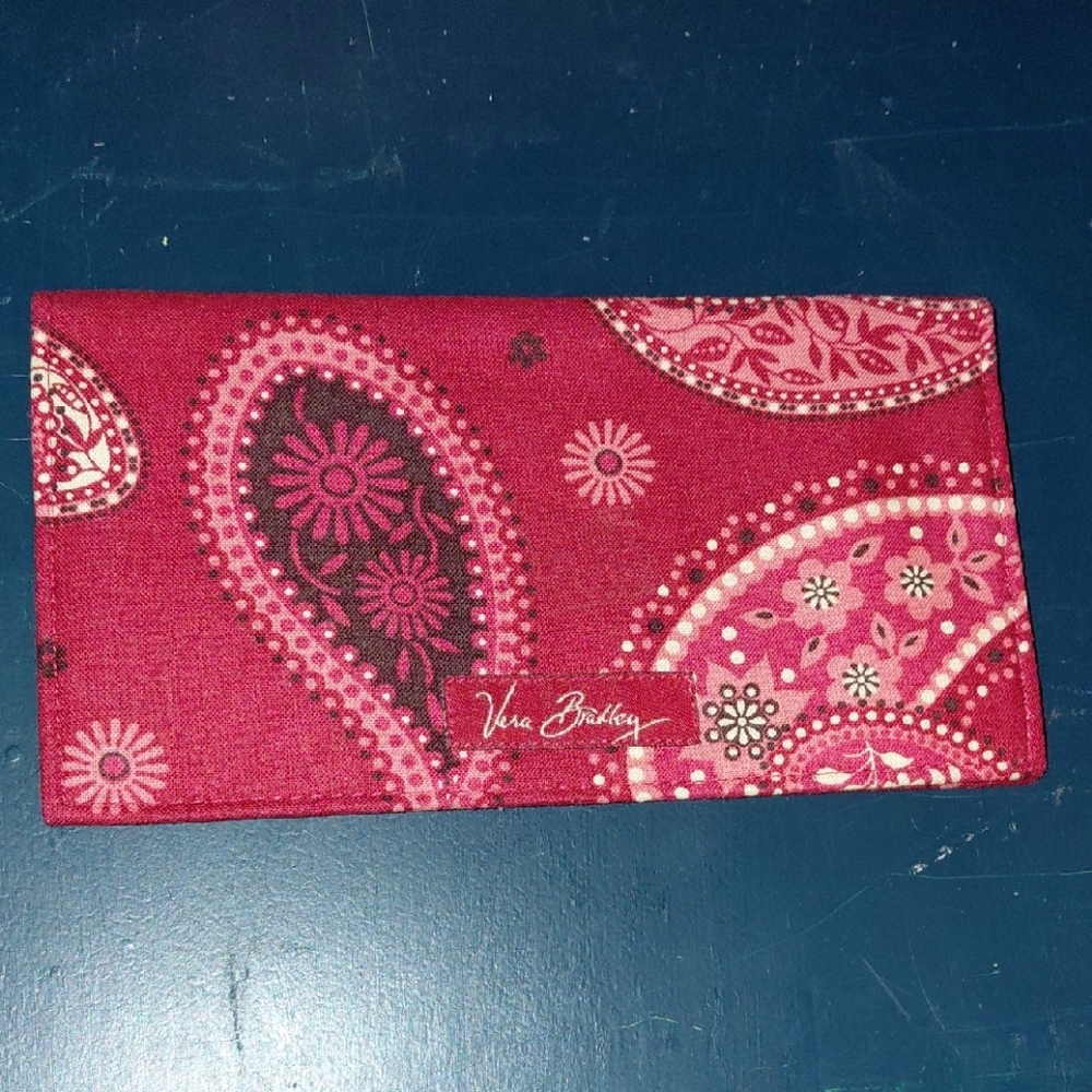 Vera Bradley Red and Pink Paisley Checkbook Cover